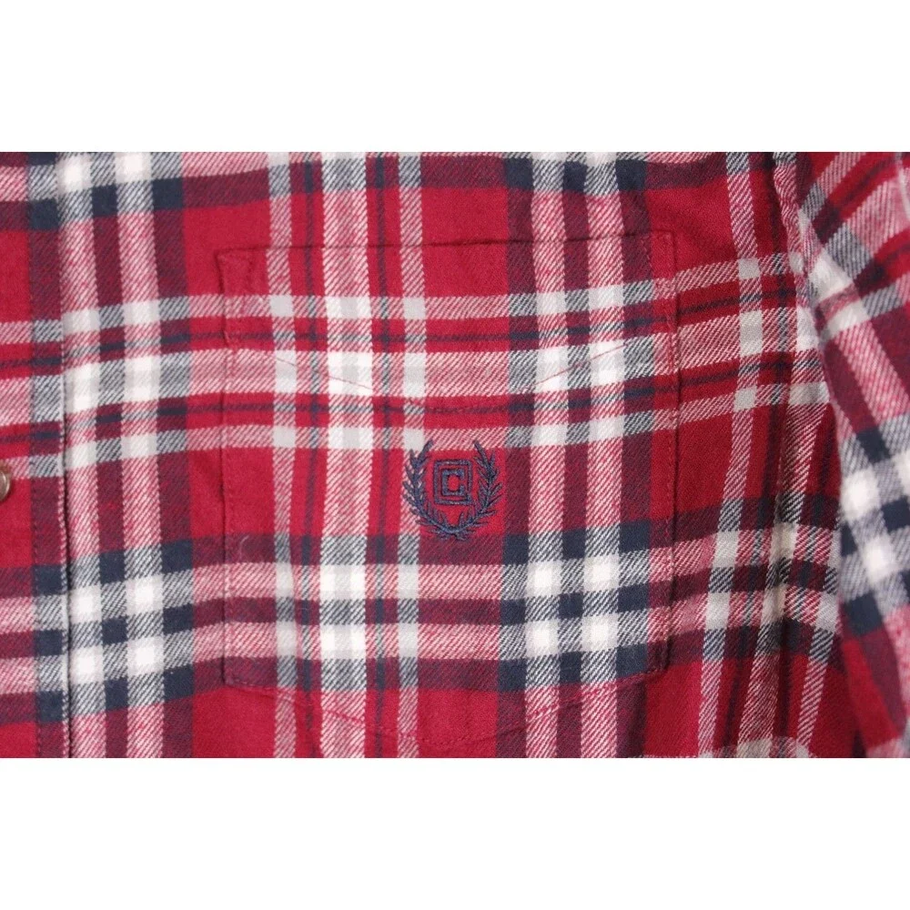 Chaps Men Performance Flannel Shirt Size Medium  Plaid  Button Down - Picture 10 of 10